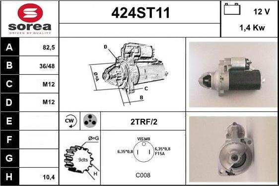 STARTCAR 424ST11 - Стартер vvparts.bg