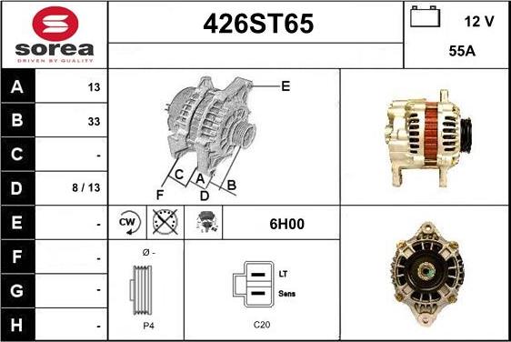 STARTCAR 426ST65 - Генератор vvparts.bg