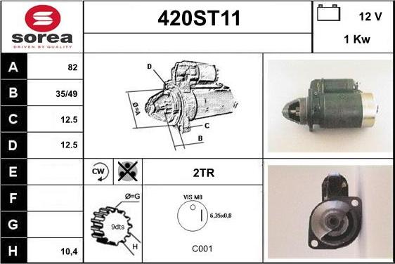 STARTCAR 420ST11 - Стартер vvparts.bg