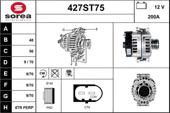 STARTCAR 427ST75 - Генератор vvparts.bg