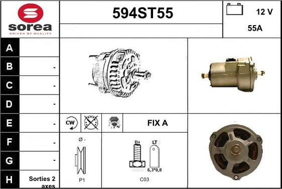 STARTCAR 594ST55 - Генератор vvparts.bg