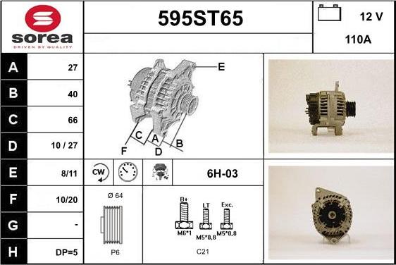 STARTCAR 595ST65 - Генератор vvparts.bg