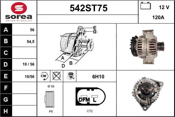 STARTCAR 542ST75 - Генератор vvparts.bg