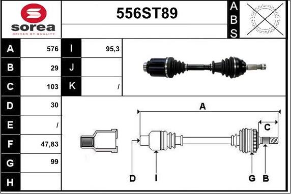 STARTCAR 556ST89 - Полуоска vvparts.bg