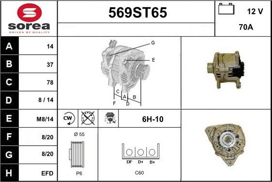 STARTCAR 569ST65 - Генератор vvparts.bg