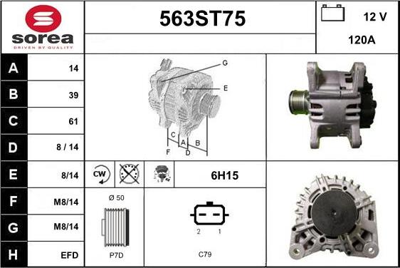 STARTCAR 563ST75 - Генератор vvparts.bg