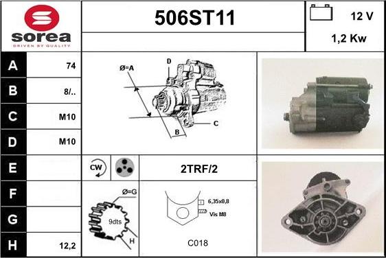 STARTCAR 506ST11 - Стартер vvparts.bg