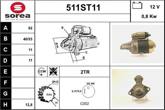 STARTCAR 511ST11 - Стартер vvparts.bg