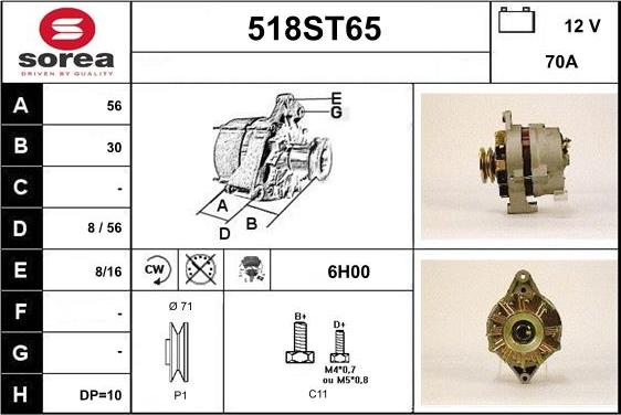 STARTCAR 518ST65 - Генератор vvparts.bg