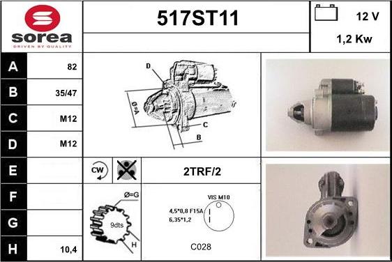 STARTCAR 517ST11 - Стартер vvparts.bg