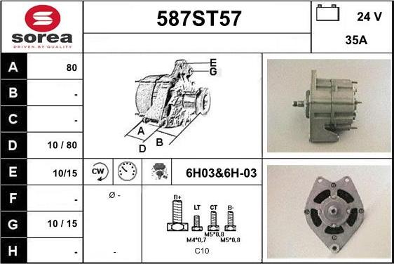 STARTCAR 587ST57 - Генератор vvparts.bg