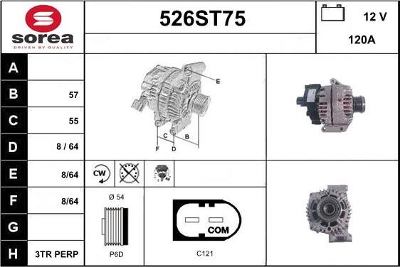 STARTCAR 526ST75 - Генератор vvparts.bg