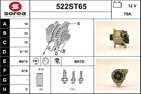 STARTCAR 522ST65 - Генератор vvparts.bg