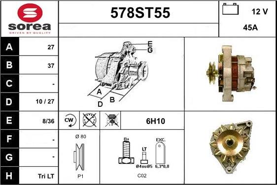 STARTCAR 578ST55 - Генератор vvparts.bg