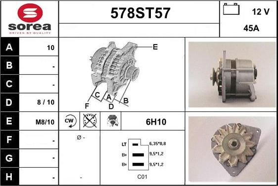 STARTCAR 578ST57 - Генератор vvparts.bg