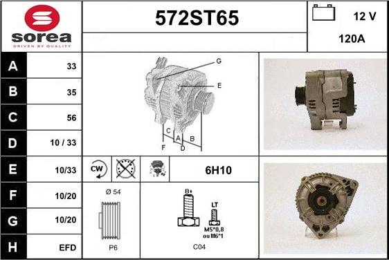 STARTCAR 572ST65 - Генератор vvparts.bg