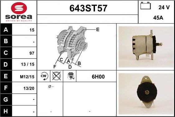 STARTCAR 643ST57 - Генератор vvparts.bg