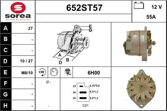 STARTCAR 652ST57 - Генератор vvparts.bg