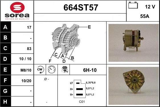 STARTCAR 664ST57 - Генератор vvparts.bg