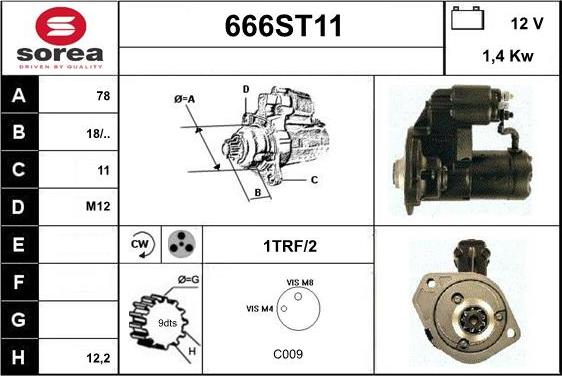 STARTCAR 666ST11 - Стартер vvparts.bg