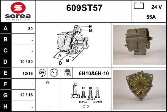 STARTCAR 609ST57 - Генератор vvparts.bg