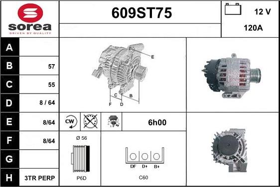 STARTCAR 609ST75 - Генератор vvparts.bg