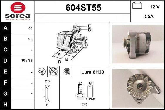 STARTCAR 604ST55 - Генератор vvparts.bg