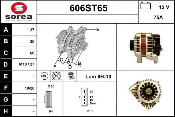 STARTCAR 606ST65 - Генератор vvparts.bg