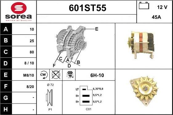 STARTCAR 601ST55 - Генератор vvparts.bg