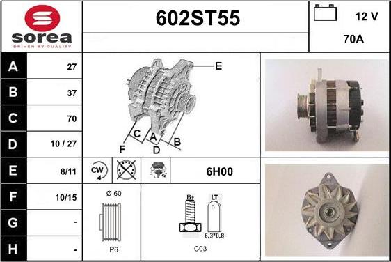 STARTCAR 602ST55 - Генератор vvparts.bg