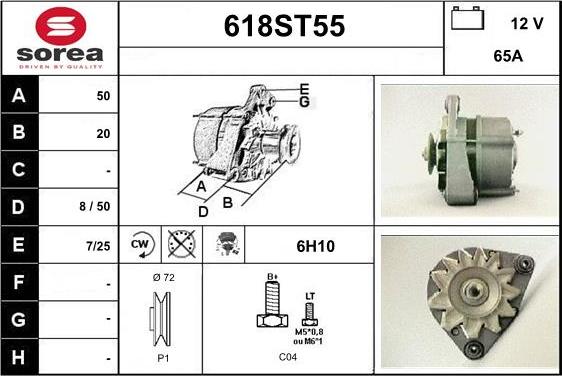 STARTCAR 618ST55 - Генератор vvparts.bg