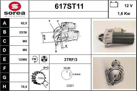 STARTCAR 617ST11 - Стартер vvparts.bg