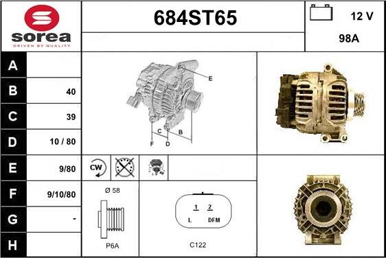 STARTCAR 684ST65 - Генератор vvparts.bg