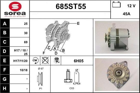 STARTCAR 685ST55 - Генератор vvparts.bg