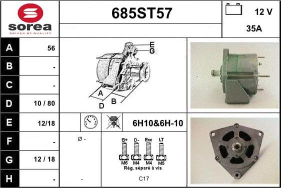 STARTCAR 685ST57 - Генератор vvparts.bg