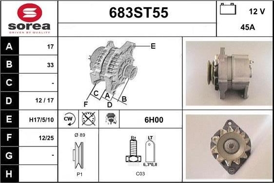 STARTCAR 683ST55 - Генератор vvparts.bg