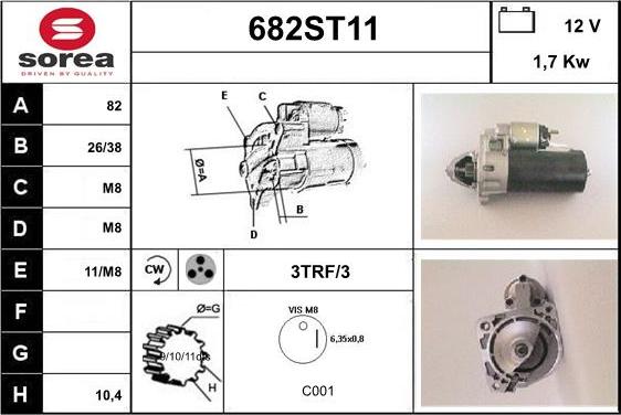 STARTCAR 682ST11 - Стартер vvparts.bg