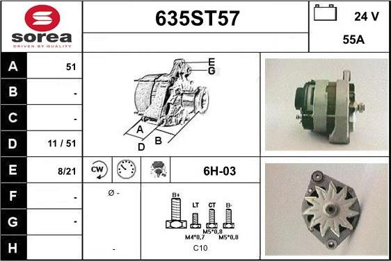 STARTCAR 635ST57 - Генератор vvparts.bg