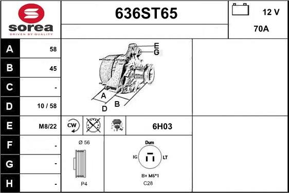 STARTCAR 636ST65 - Генератор vvparts.bg