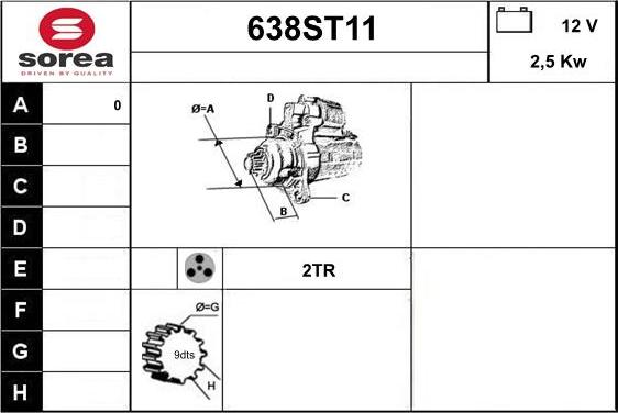 STARTCAR 638ST11 - Стартер vvparts.bg