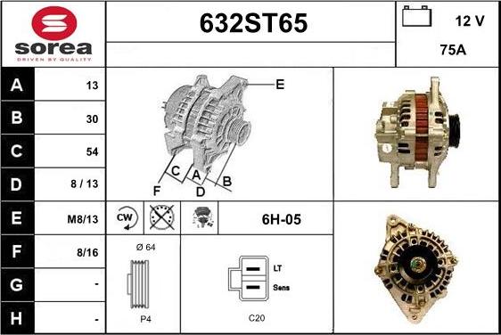 STARTCAR 632ST65 - Генератор vvparts.bg