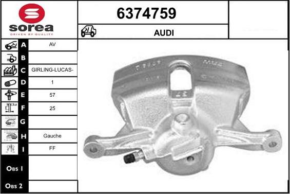 STARTCAR 6374759 - Спирачен апарат vvparts.bg