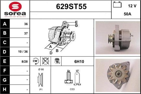 STARTCAR 629ST55 - Генератор vvparts.bg