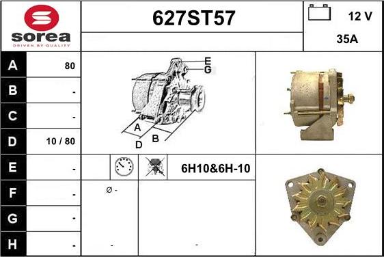 STARTCAR 627ST57 - Генератор vvparts.bg