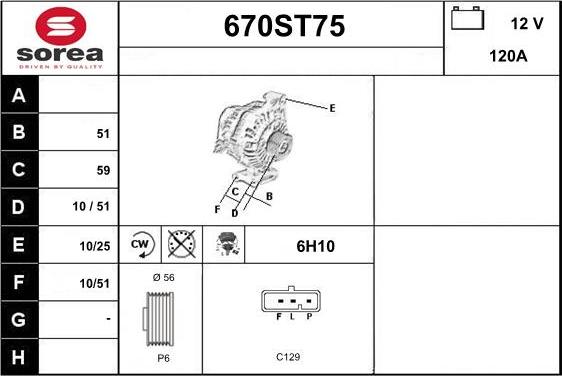 STARTCAR 670ST75 - Генератор vvparts.bg