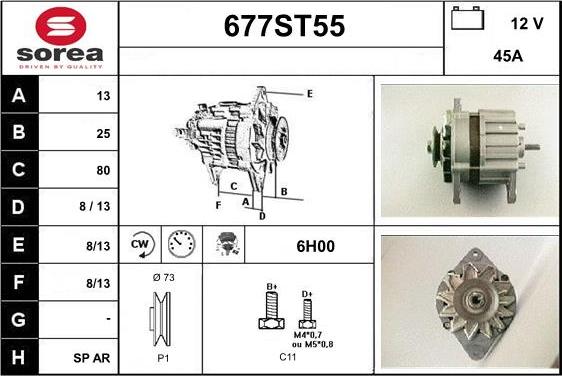 STARTCAR 677ST55 - Генератор vvparts.bg