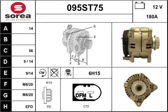 STARTCAR 095ST75 - Генератор vvparts.bg