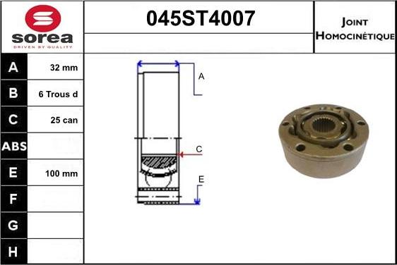 STARTCAR 045ST4007 - Каре комплект, полуоска vvparts.bg