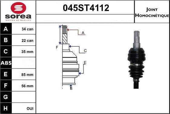 STARTCAR 045ST4112 - Каре комплект, полуоска vvparts.bg