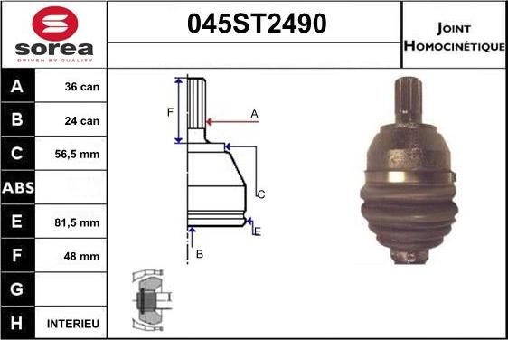 STARTCAR 045ST2490 - Каре комплект, полуоска vvparts.bg